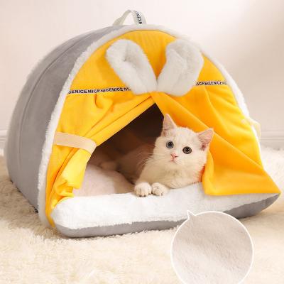 China Four Seasons Breathable Cat House Tent Winter House Warm Kitten Cat Bed Partially Enclosed for sale