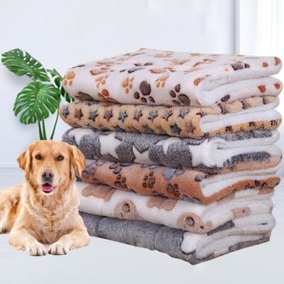 China Breathable Pet Mat Autumn And Winter Thickened Pet Cat Bed Double-Sided Dog Sleep Mat Comfortable Warm Blanket Cartoon Pet Bed for sale