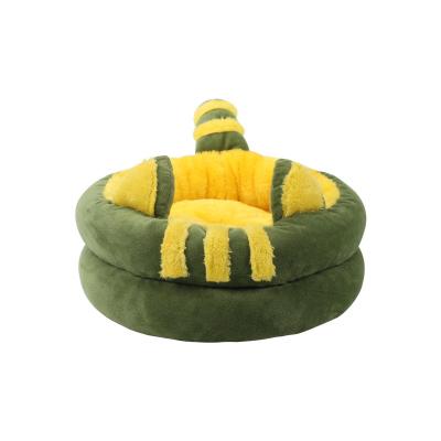 China Breathable Soft Cute Type Deep Sleep Cat Nest Disassembled To Wash Small And Medium Cat Ear Pet Bed for sale