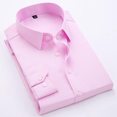 China HONGNUO Anti-Wrinkle Mens Shirt Heavy Long Sleeve Business Cut Collars Men's Formal Dress Shirts For Men for sale