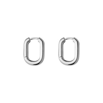 China Simple FASHIONABLE French U-shaped oval earrings, trendy cool circular earrings, retro silver earrings for sale