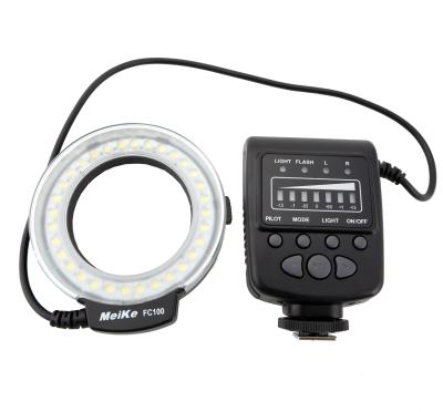 China Popular Meike Filling Light MK-FC100 LED Macro Ring Flash Light for Canon Nikon Pentax Olympus DSLR Camera Camcorder with Adapter Rings for sale