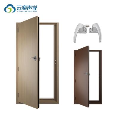 China Puerta a prueba de sonido de 100 mm de espesor para oficinas con recubrimiento en polvo de grasa de madera gris en venta