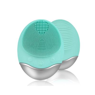 China Silicone DEEP CLEANSING Facial Massager Sweep Pore Sonic Vibration Face Cleaner Deep Cleansing Electric Waterproof Soft Face Massager Brush for sale