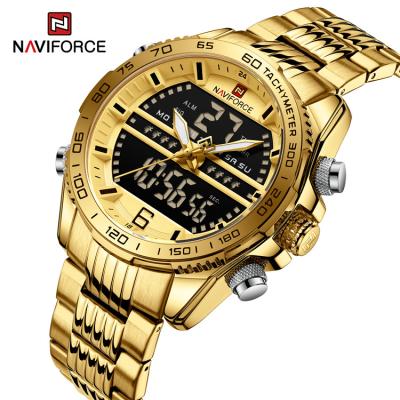 China NAVIFORCE 9195S GGG Date Gold Watch Mens Automatic Stainless Steel Digital Sports Chronograph Quartz 2022 Luxury Wristwatch for sale