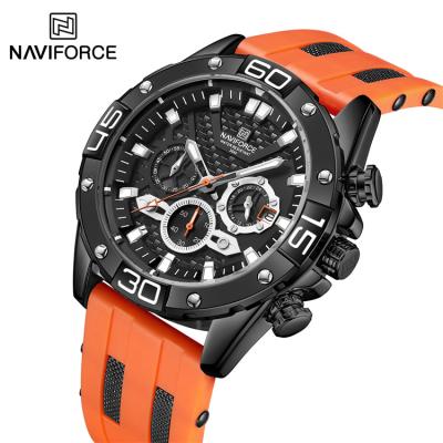 China New Hot Selling Automatic Date NAVIFORCE 8019T BBO Reloj TPU Band Watch Band For Men's Wristwatch Sports 3 Atm 2021 Waterproof for sale