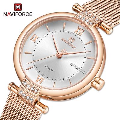 China NAVIFORCE 5019 RGW Water Resistant Women Watches Luxury Fashion Diamond Ladies Wristwatches Stainless Steel Strap Quartz Watch For Gift for sale