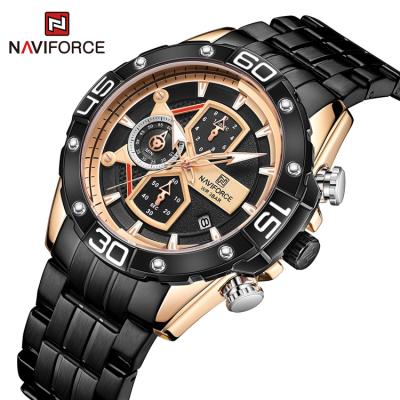 China Automatic Date NAVIFORCE 8018 RGBB Men Watch Stainless Steel Business Wrist Watch Luxury Fashion Waterproof Sport Watches Relogio Masculino for sale