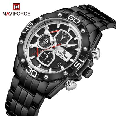 China Automatic Date NAVIFORCE 8018 BBB Men Watch Stainless Steel Reloj Top Luxury Military Chronograph Date Sport Man Wristwatch Brand New for sale