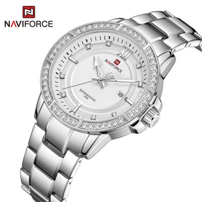 China NAVIFORCE 9187 Automatic Date Switches Fashion Simple Men Watch Stainless Steel Strap 30M Waterproof Date Quartz Wrist Watch for sale