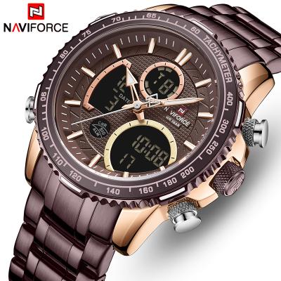 China NAVIFORCE 9182 RGCE Alarm Big Dial Stainless Steel Watches With Alarm Sport Mens Wrist Watch 2020 for sale