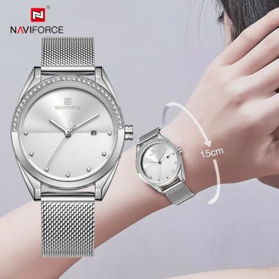 China NAVIFORCE 5015 Alarm Switch Women Wrist Watch Stainless Steel Mesh Watches Luxury Custom Logo Ladies Watch for sale