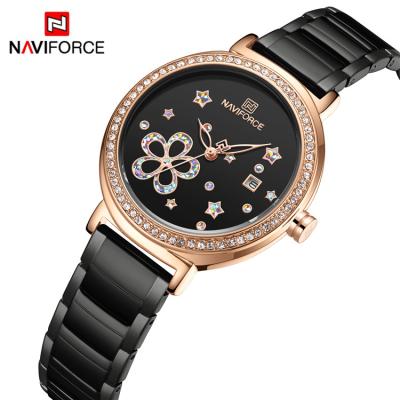 China Casual Date NAVIFORCE 5016 RGB Women's Quartz Automatic Waterproof Sports Wristwatch Black Watch Fashion For Ladies for sale