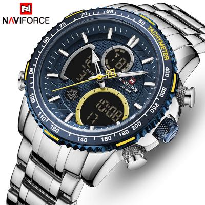 China NAVIFORCE 9182 SBE Alarm Fashion Quartz Digital Watches Waterproof Men Wristwatches With Blue for sale