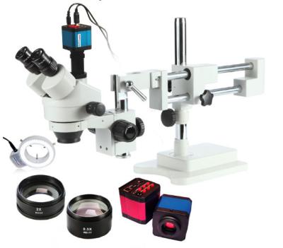 China 14 Megapixel Digital Zoom Repair Mobile Phone PCB Inspection Stereo Trinocular Microscope With Camera for sale