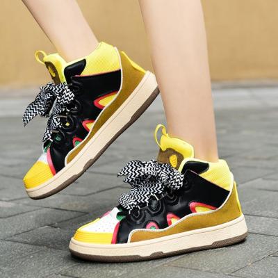 China 2021 Fashion Trend New Unisex Sneakers Contrast Color Lace Up High Top German Training Sports Shoes For Men And Women for sale