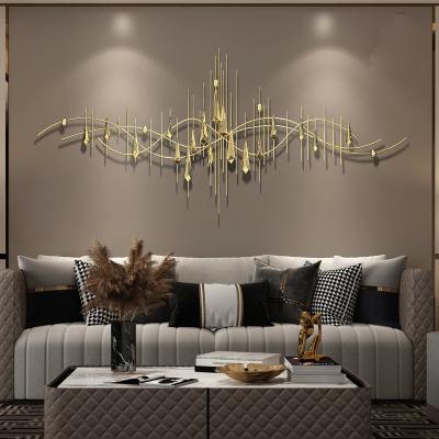 China Morden style luxury luxury hotel villa decoration 3d stripes gold wall art home decor for sale