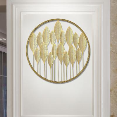 China 95cm Large Size Round Morden Luxury Nordic Style 3d Frame Gold Foil Wall Decoration for sale