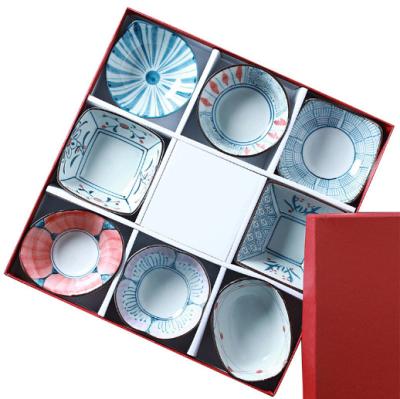 China Viable Wholesale Ceramic Sushi Plate Topping Sauce Soybean Japanese Snack Dishes for sale