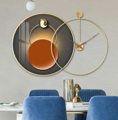 China Minimalist modern simple circular decorative painting wall clock for sale