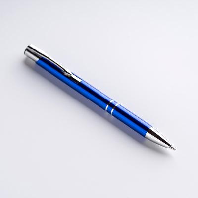 China Souvenir China Products Bulk Blue Metal Normal Advertising Black Ink Personalized Pens With Custom Logo for sale