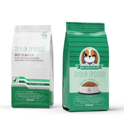 China Custom Printed Quad Seal Aluminum Foil Package / Gusset Dog Pet Food Packaging Moisture Proof Side Bag for sale