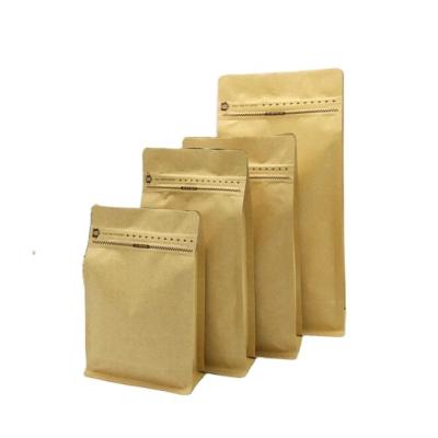 China Biodegradable Barrier PLA +PBAT Bag Laminated Brown Stand Up Pouch Kraft Paper Bag For Food Packaging for sale