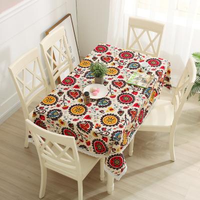 China Custom Disposable Rectangular Luxury Unique Design Dinner Restaurant Table Cloth Jacquard Vintage Linen Table Cloth for sale