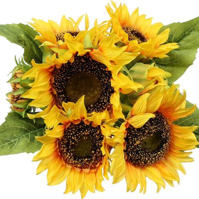 China Van Gogh Sunflower Height Outdoor Decorative Artificial Sunflower Flower Simulation Package Immortal Artificial Yellow Silk Sunflower for sale