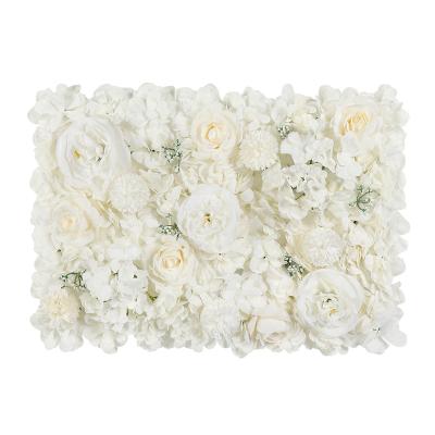 China Real Touch Feeling Wedding Backdrop White Rose Florals Backdrops White Flower Party Wall Decoration Floral Bridal Photography Background for Party for sale