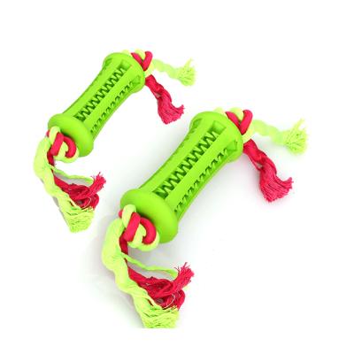 China New Sustainable Pet Toy Eco Friendly Interactive Soft Rubber Dog Rope Dog Toy With Rope Dog Toy for sale