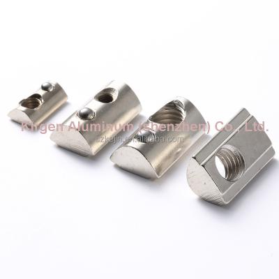 China Industrial Aluminum Profiles Bend T-slot Nut Slot 8 With Spring Loaded Ball Used For 4040 Aluminum for sale