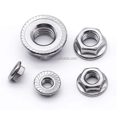 China M5 Industrial Aluminum Profile Threaded Carbon Steel Flange Nuts With Serrated Metric Hex Teeth Locknuts for sale