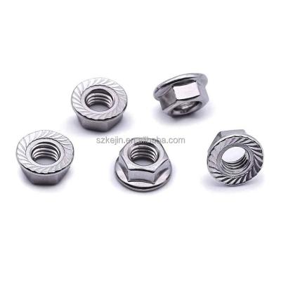 China M6 industrial aluminum profile castellated flange hex lock nuts lock nut, finish hex lock nut for sale