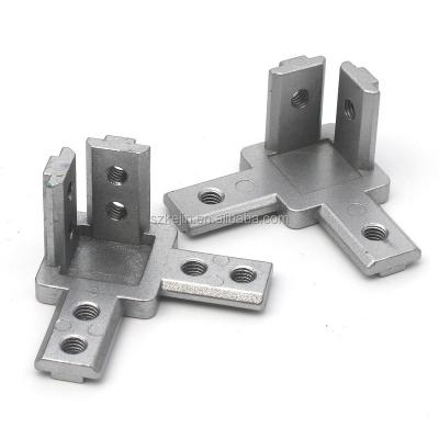 China Die Cast Zinc Three Way Connectors For 30 Series Aluminum Profile Accessories for sale