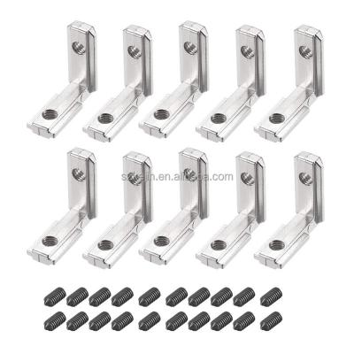 China Inner Bracket L Shape Bracket Aluminum Connector Inner Bracket For 20X20 Aluminum Profile T-20DJK for sale