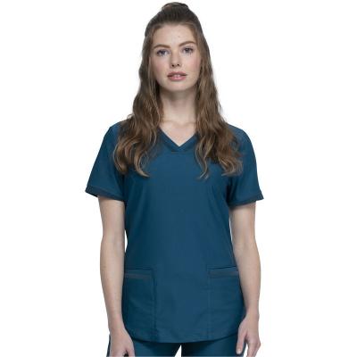 China Wholesale Plus Size Polyester Rayon Spandex 2-POCKET Eco-Friendly Casual V-Neck Women Scrub Sets for sale