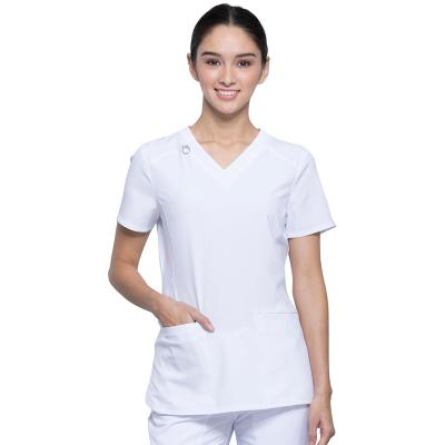 China Latest Eco-Friendly Recycle Quality Polyester Rayon Spandex Scrubsdical Dentist Scrubs With Logo for sale