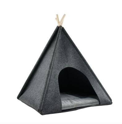 China Custom Mechanical Pet Nest Wash Stick Square Tent Can Be Logo Warm And Comfortable Felt Customized Cat Tent for sale