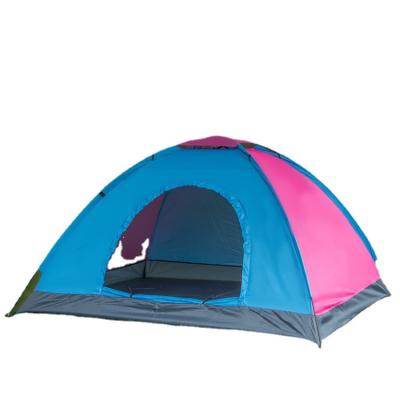 China Straight Tying Type Double Hand Tent 4 Person Camping Field Camping Tent Outdoor Single Layer Beach Travel Tent for sale