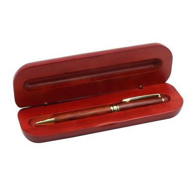 China Wooden Pen With Box Wooden Pen With Wooden Case Pen In Matching Wood Gift Box Rosewood Tip for sale