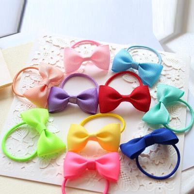 China Kid Baby Hair Ties With Bows For Toddler 2 Inch Small Elastic Ponytail Holders Hair Ties For Babies Infants Hair Accessories for sale