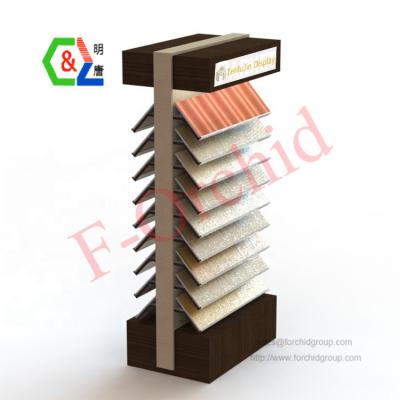 China Corrosion Resistance Engineered Wooden Drawer Floor Rack Sample Ceramic Tile Display Stand for sale