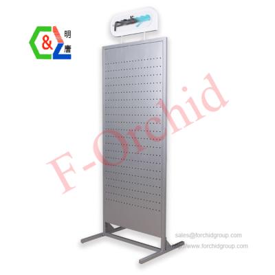 China Heavy Duty Double Sided Metal Display Rack With Hooks Retail Store Fixture for sale