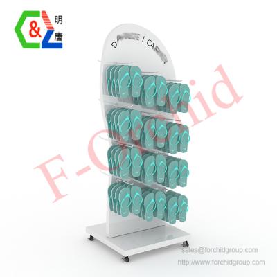 China Promotional Display Rack Customized Double Side Flip Flop Display Stand Promotional Display Rack for sale