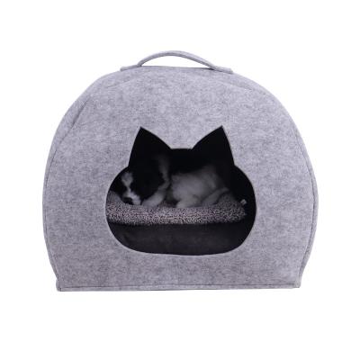 China 2021 Hot Selling Lovely Shape Sustainable Felt Warm Material Dog Kennel Pet Nest For Pet Sleeping for sale