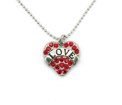 China Environmentally Friendly Winfavor Fashion Letter Jewelry Crystal Rhinestone Heart Personalized Shape Magnetic Pendant Necklace for sale