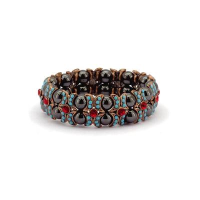 China Winfavour Shine Copper Siam Stones Magnetic Bracelet For Women Environmentally Friendly More Effective for sale