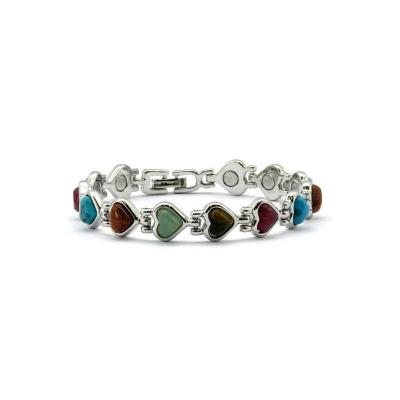 China Novelty Environmental Friendly Multi Gemstone Winfavour Magnetic Bracelet Zinc Alloy Health For Ladies for sale