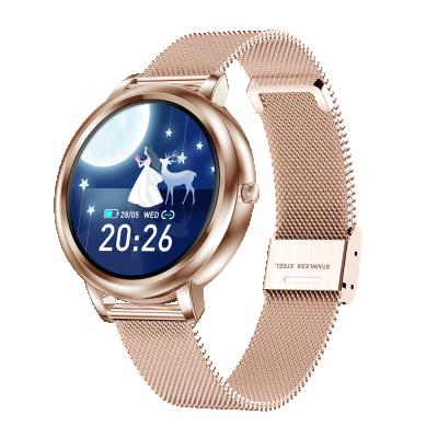 China Touch Screen Customize Logo Mk 20 New Round Lady Sports Watch Women Smartwatch Heart Rate Monitor Health Fitness Tracker for sale